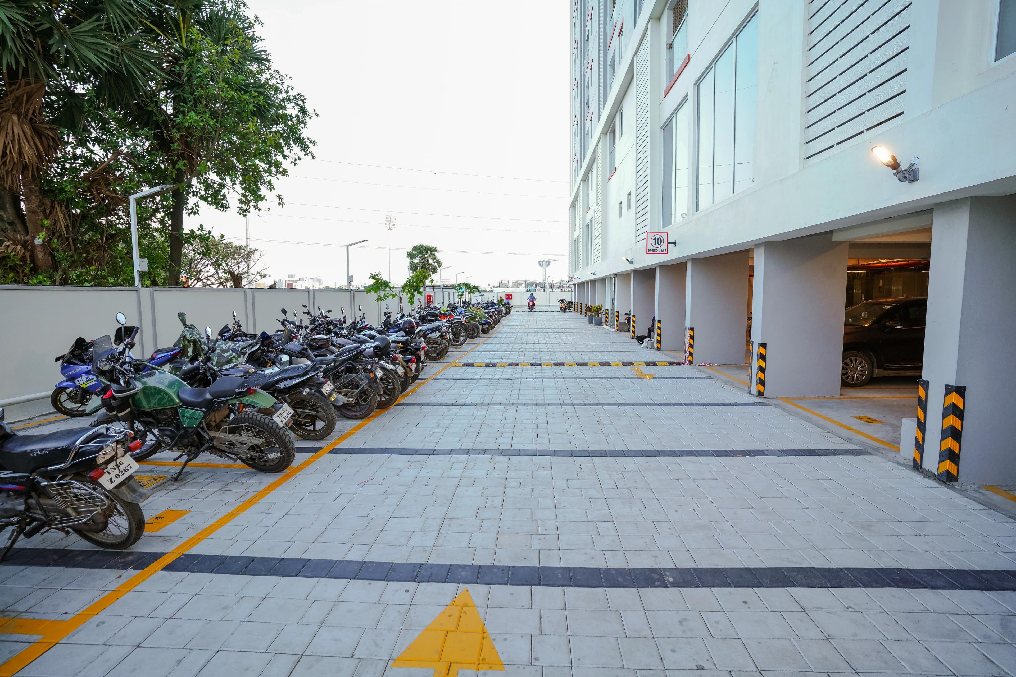 Covered parking at the residence