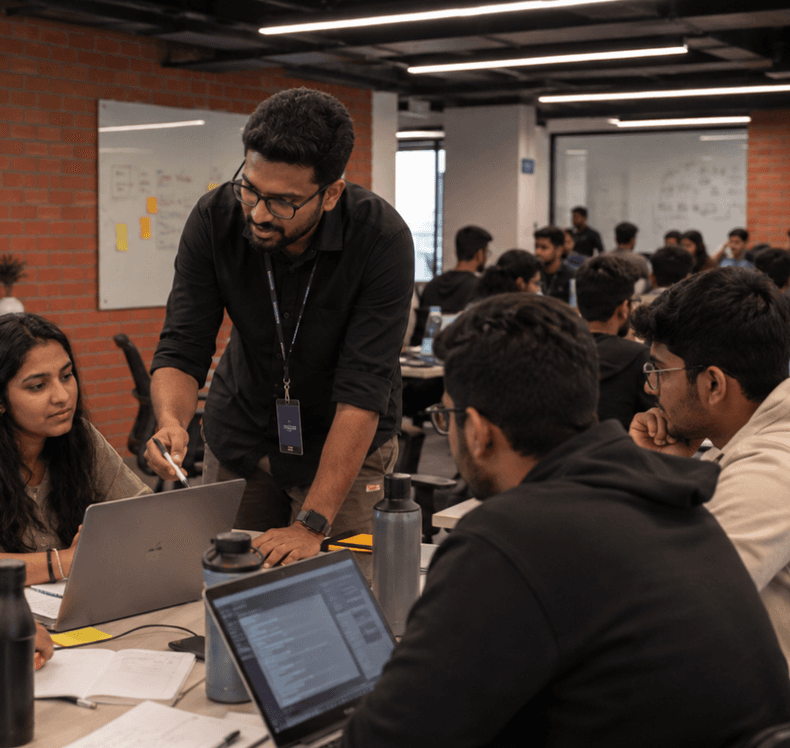 Students participating in a campus activity