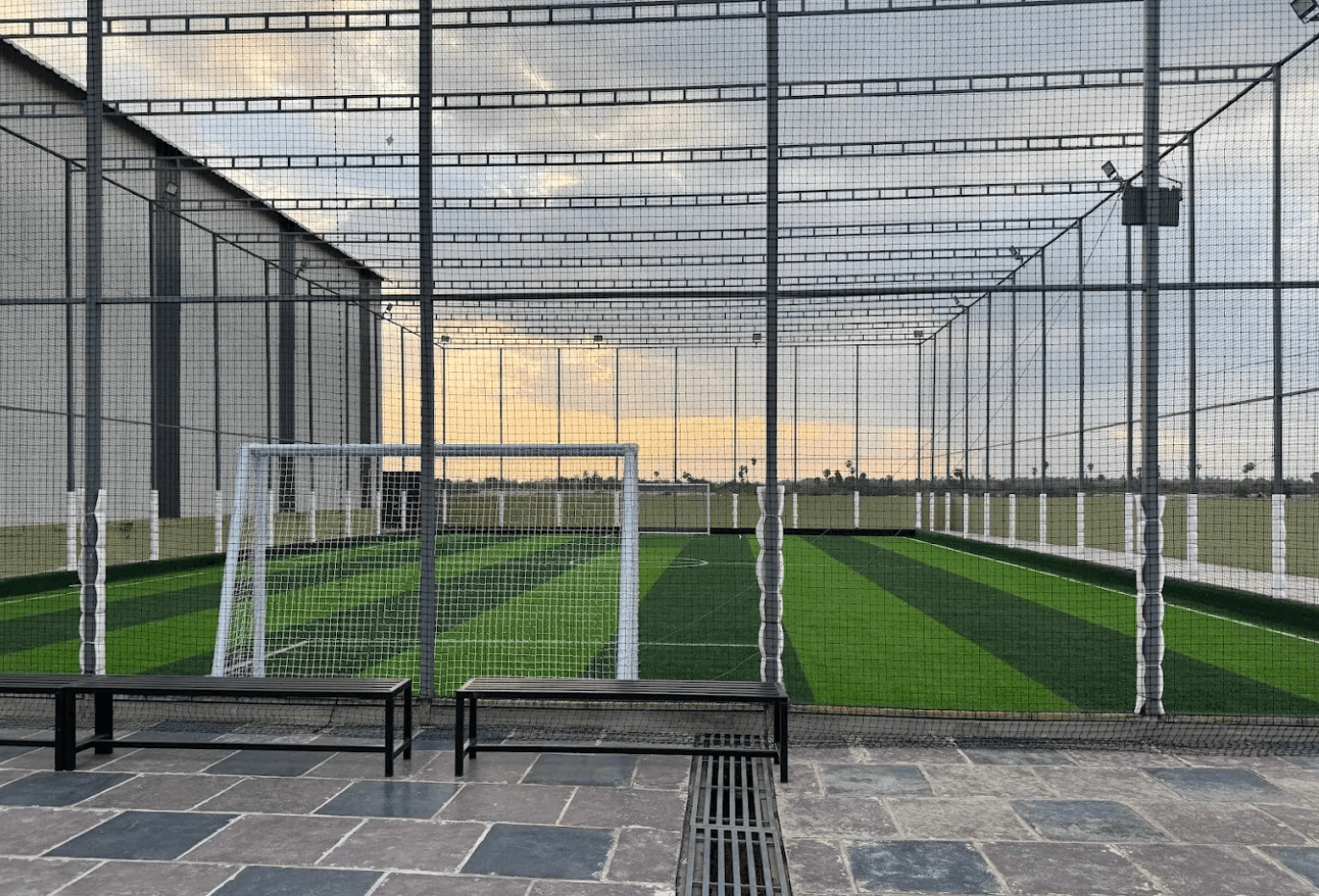 The football turf near campus